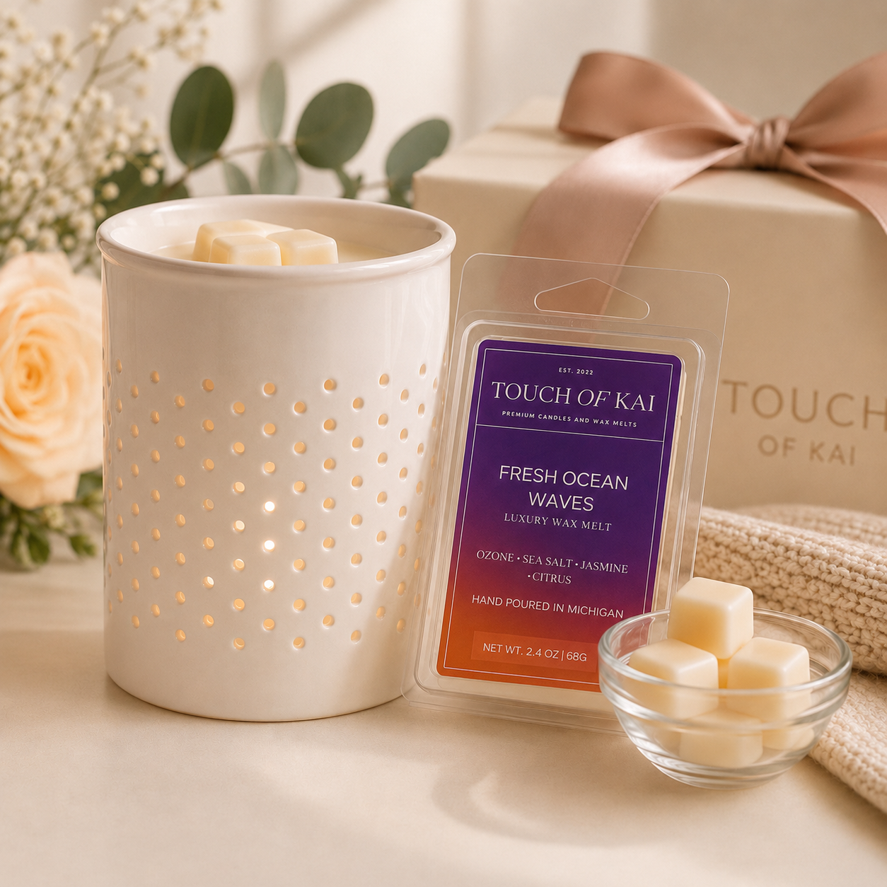 Mother’s Day Gift Bundle Includes 1 wax warmer + 1 luxury wax melt